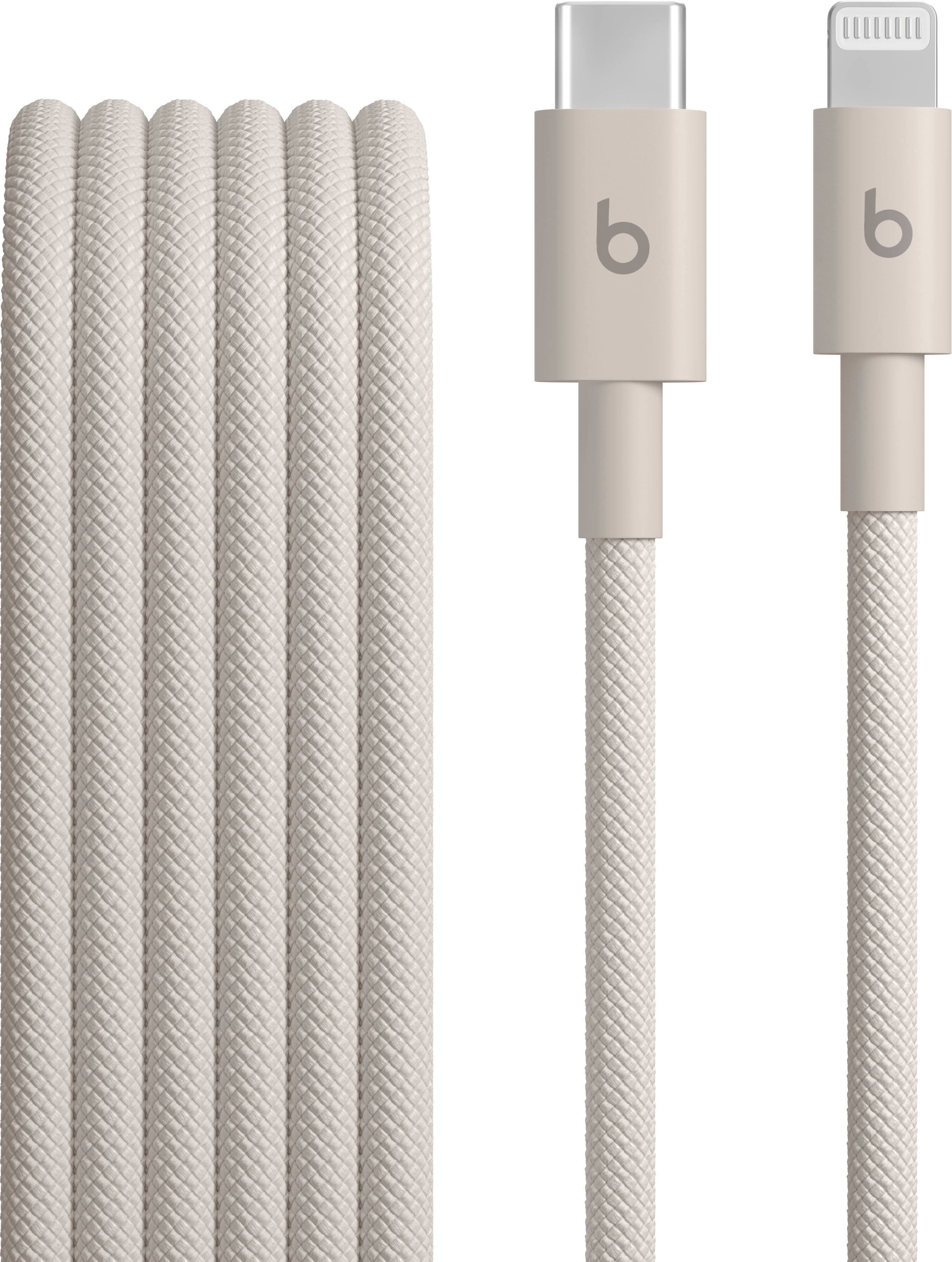 Front. Beats - 5' USB-C to Lightning Woven Cable - Surge Stone.