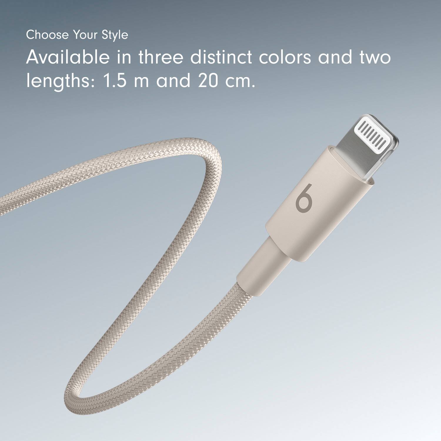 Alt View 15. Beats - 5' USB-C to Lightning Woven Cable - Surge Stone.