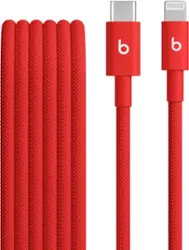 Beats - 5' USB-C to Lightning Woven Cable - Rapid Red - Front_Zoom