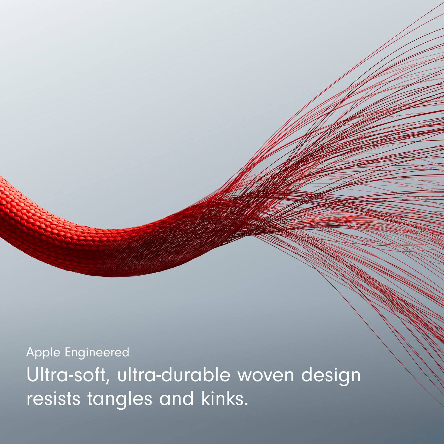 Alt View 13. Beats - 5' USB-C to Lightning Woven Cable - Rapid Red.