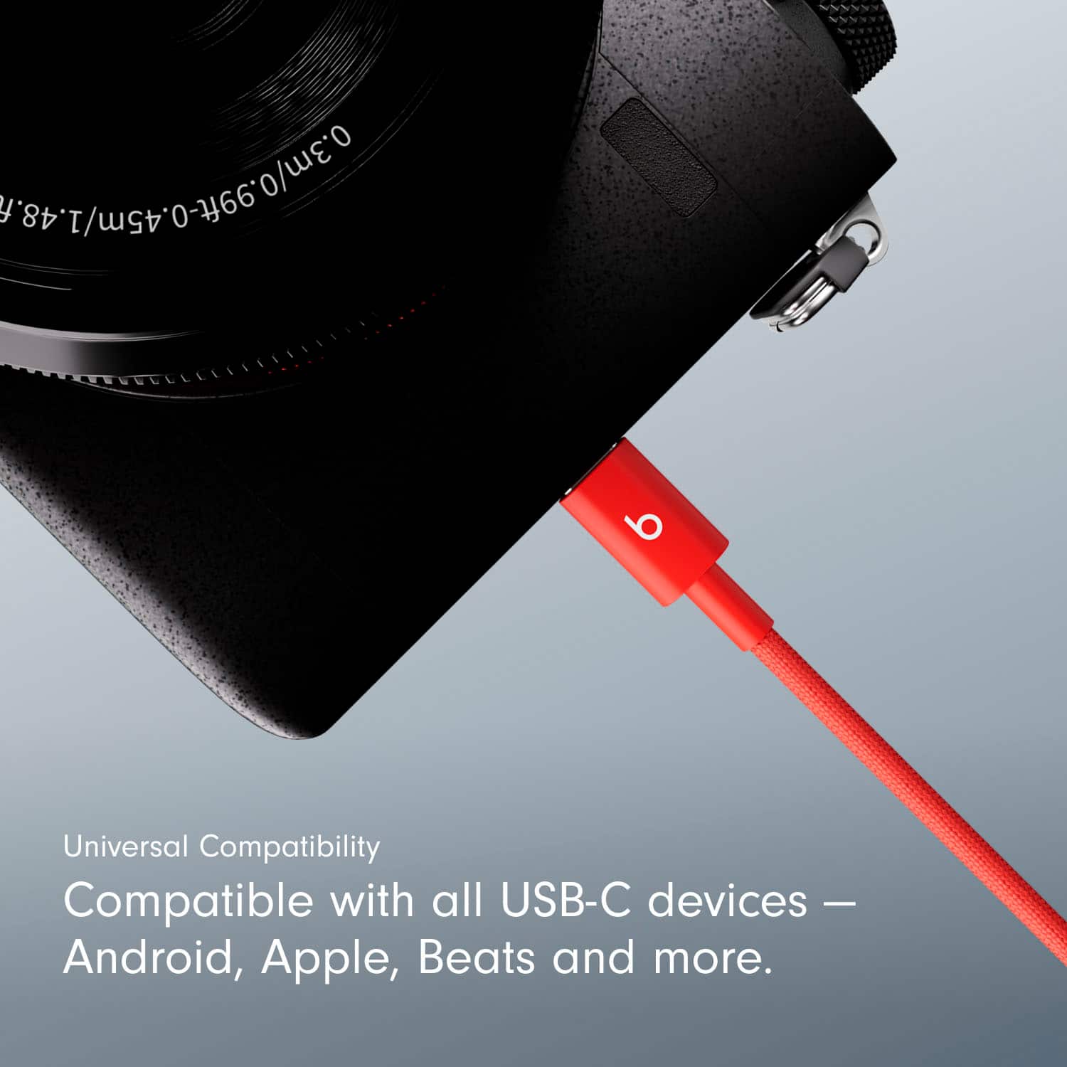 Alt View 12. Beats - 5' USB-A to USB-C Woven Cable - Rapid Red.