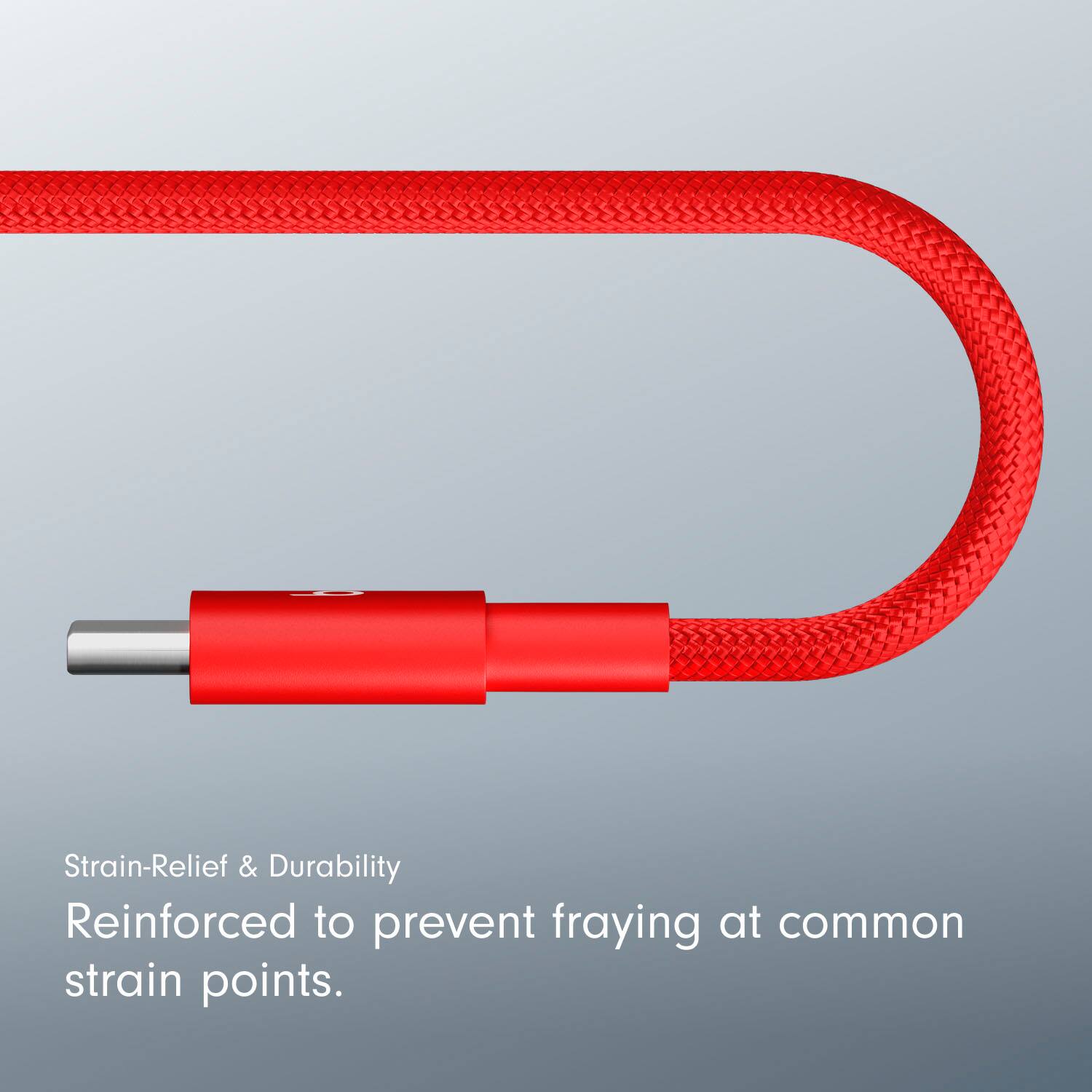 Alt View 14. Beats - 5' USB-A to USB-C Woven Cable - Rapid Red.