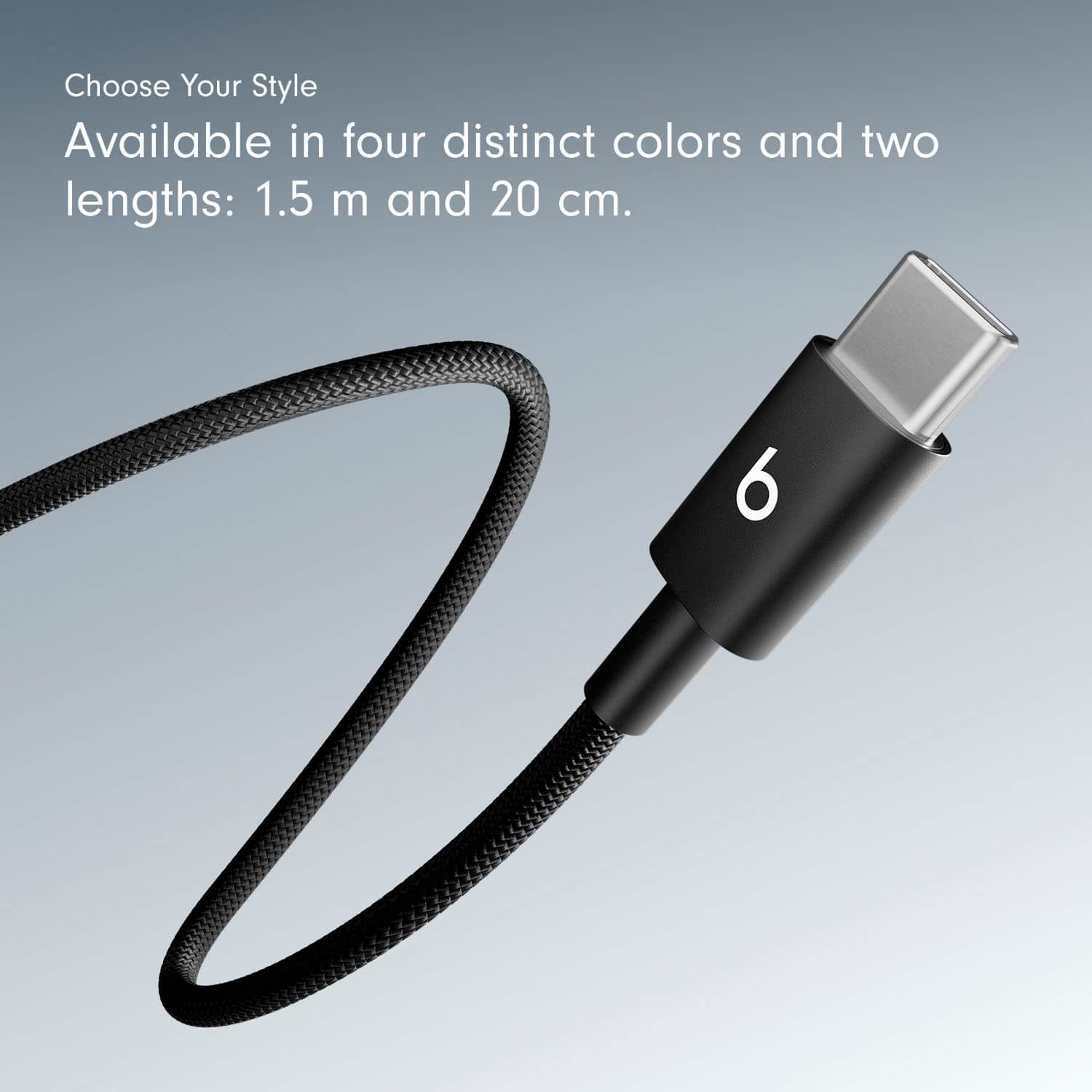 Alt View 16. Beats - 5' USB-C to USB-C Woven Cable - Bolt Black.