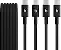 Front. Beats - 5' USB-C to USB-C Woven Cable (2-pack) - Bolt Black.
