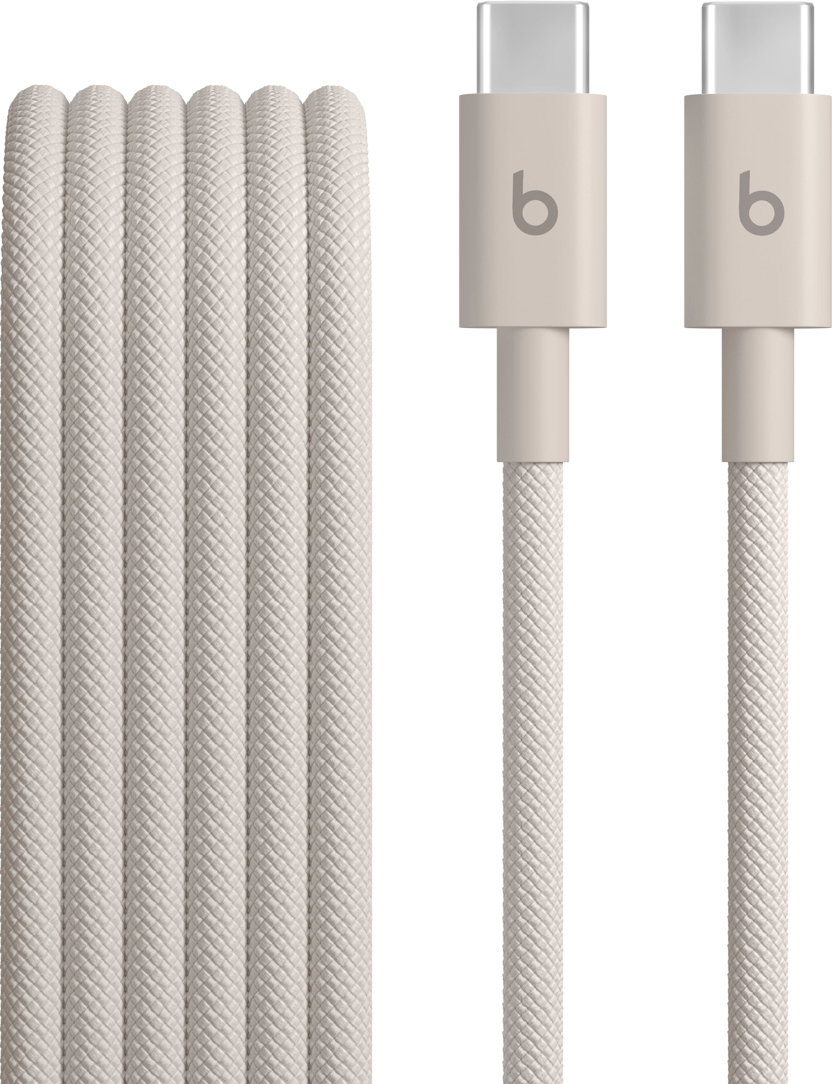 Front. Beats - 5' USB-C to USB-C Woven Cable - Surge Stone.