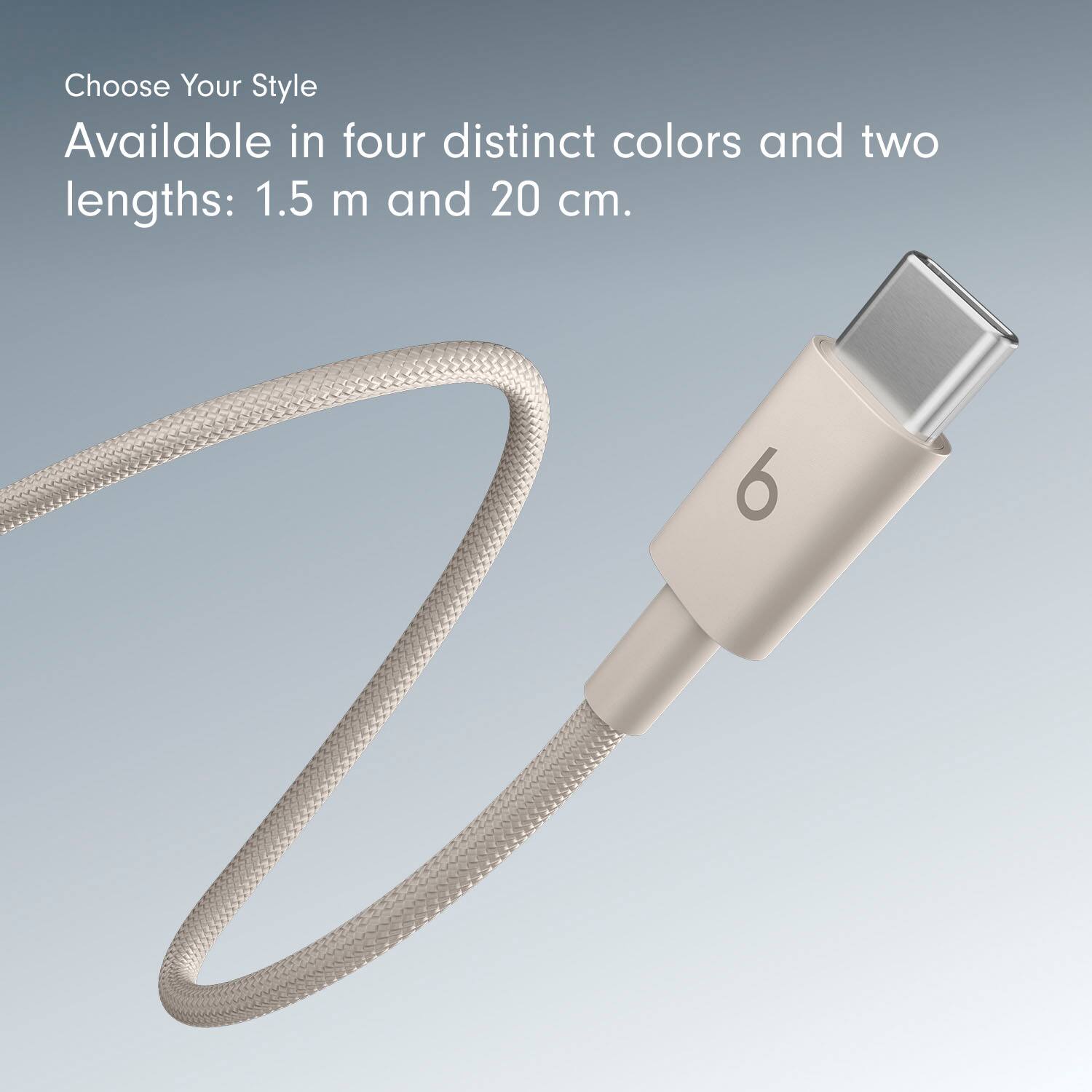 Alt View 16. Beats - 5' USB-C to USB-C Woven Cable - Surge Stone.