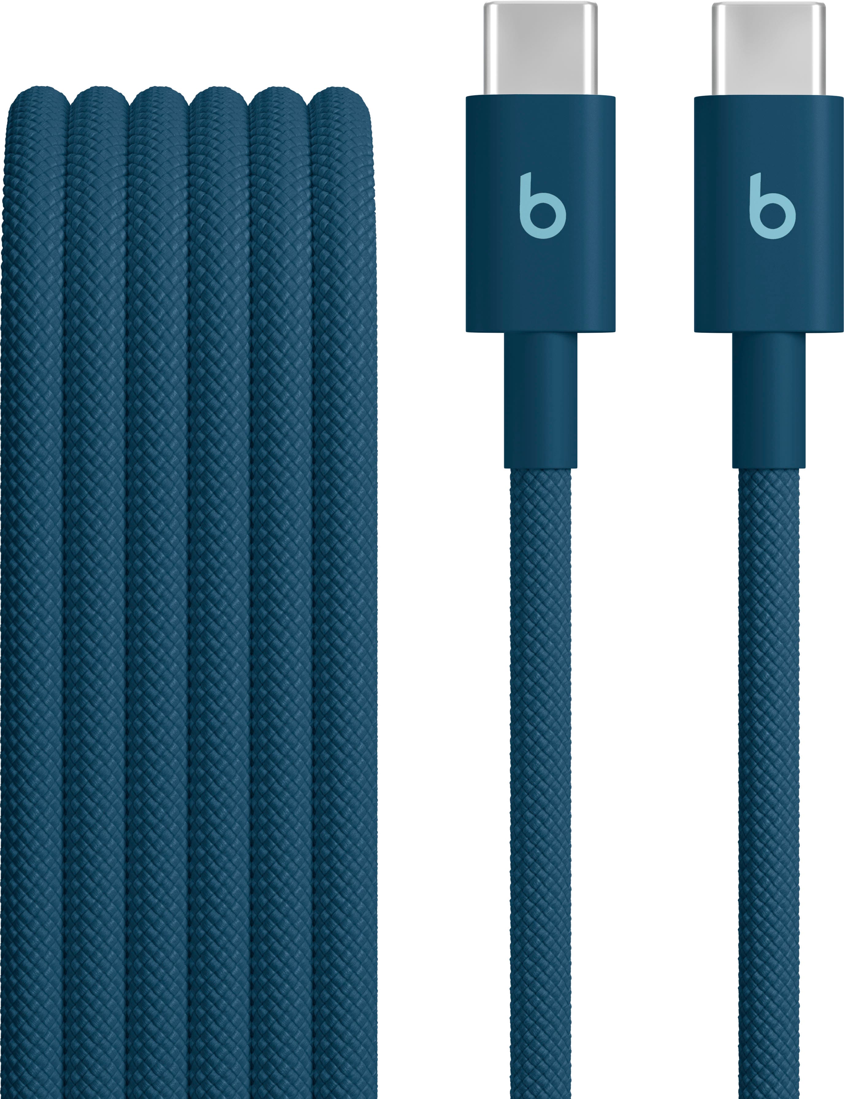 Front. Beats - 5' USB-C to USB-C Woven Cable - Nitro Navy.