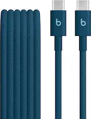 Front. Beats - 5' USB-C to USB-C Woven Cable - Nitro Navy.