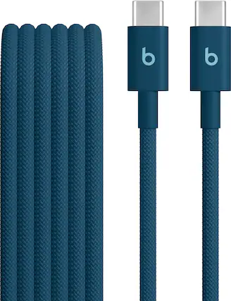 Front. Beats - 5' USB-C to USB-C Woven Cable - Nitro Navy.