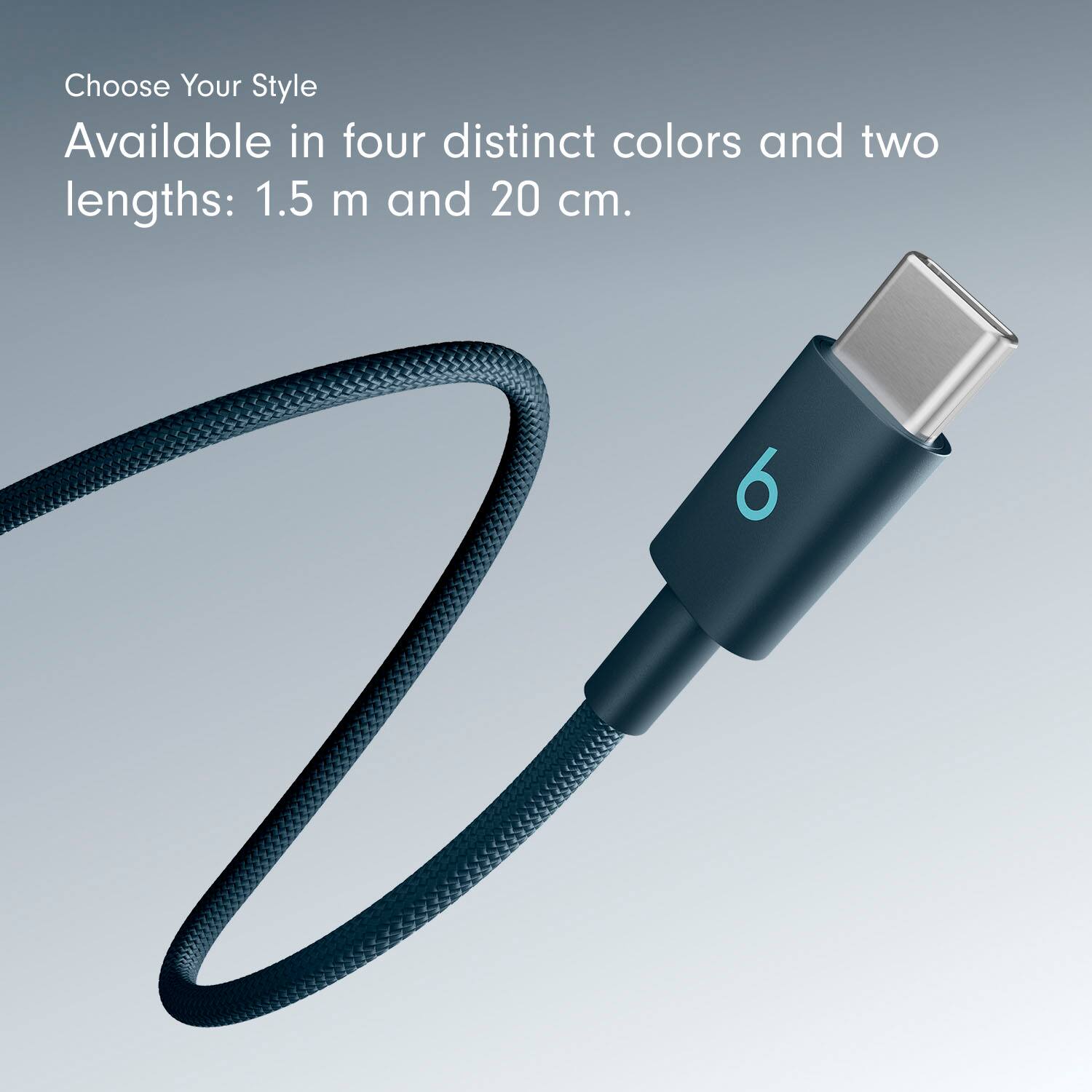 Alt View 16. Beats - 5' USB-C to USB-C Woven Cable - Nitro Navy.