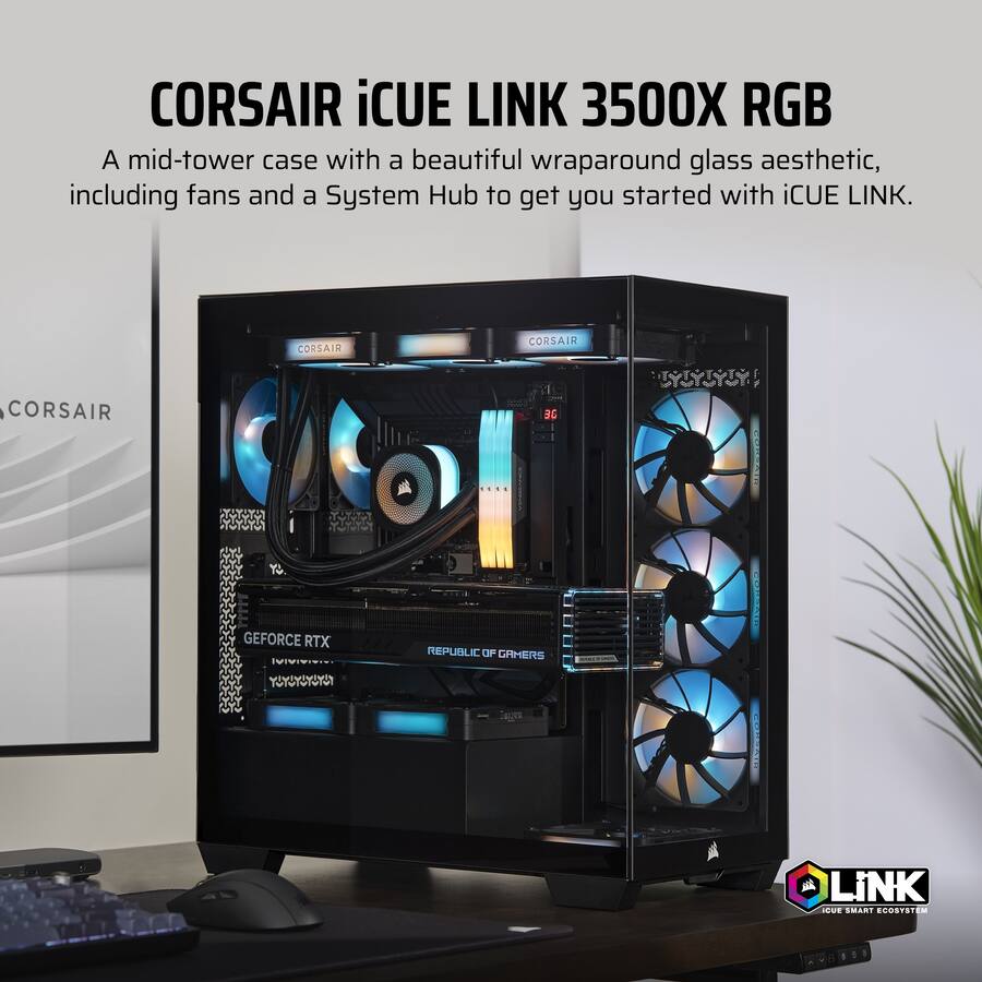 【新品未開封】CORSAIR iCUE LINK 3500X RGB PCケース CORSAIR iCUE LINK 3500X RGB ATX Mid Tower PC Case Black CC