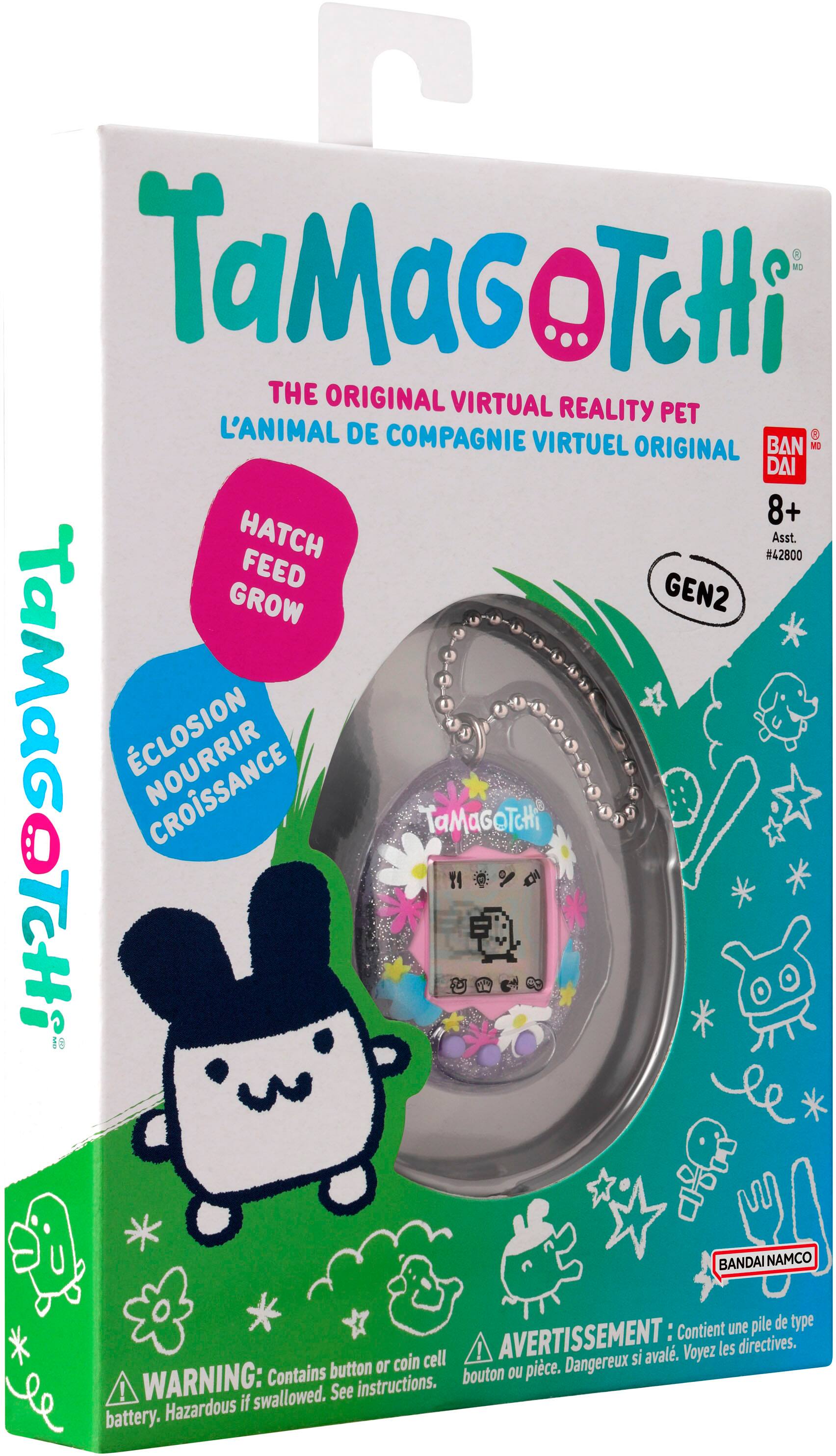 TaMaGoTcHi is the original virtual reality pet, and this box contains a Tamagochi Gen 2. The box is designed to keep the Tamagochi safe and secure, and it is suitable for children aged 8 and up. The Tamagochi is a virtual pet that requires feeding, grooming, and attention to keep it happy and healthy. The box also contains instructions for proper use and care of the Tamagochi.