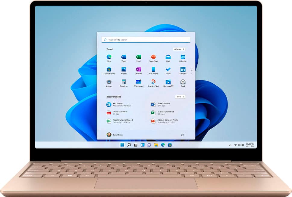 Microsoft - Geek Squad Certified Refurbished Surface Laptop Go 2 - 12.4” Touch-Screen – Intel Core i5 – 8GB Memory - 256GB SSD - Sandstone - Front_Zoom