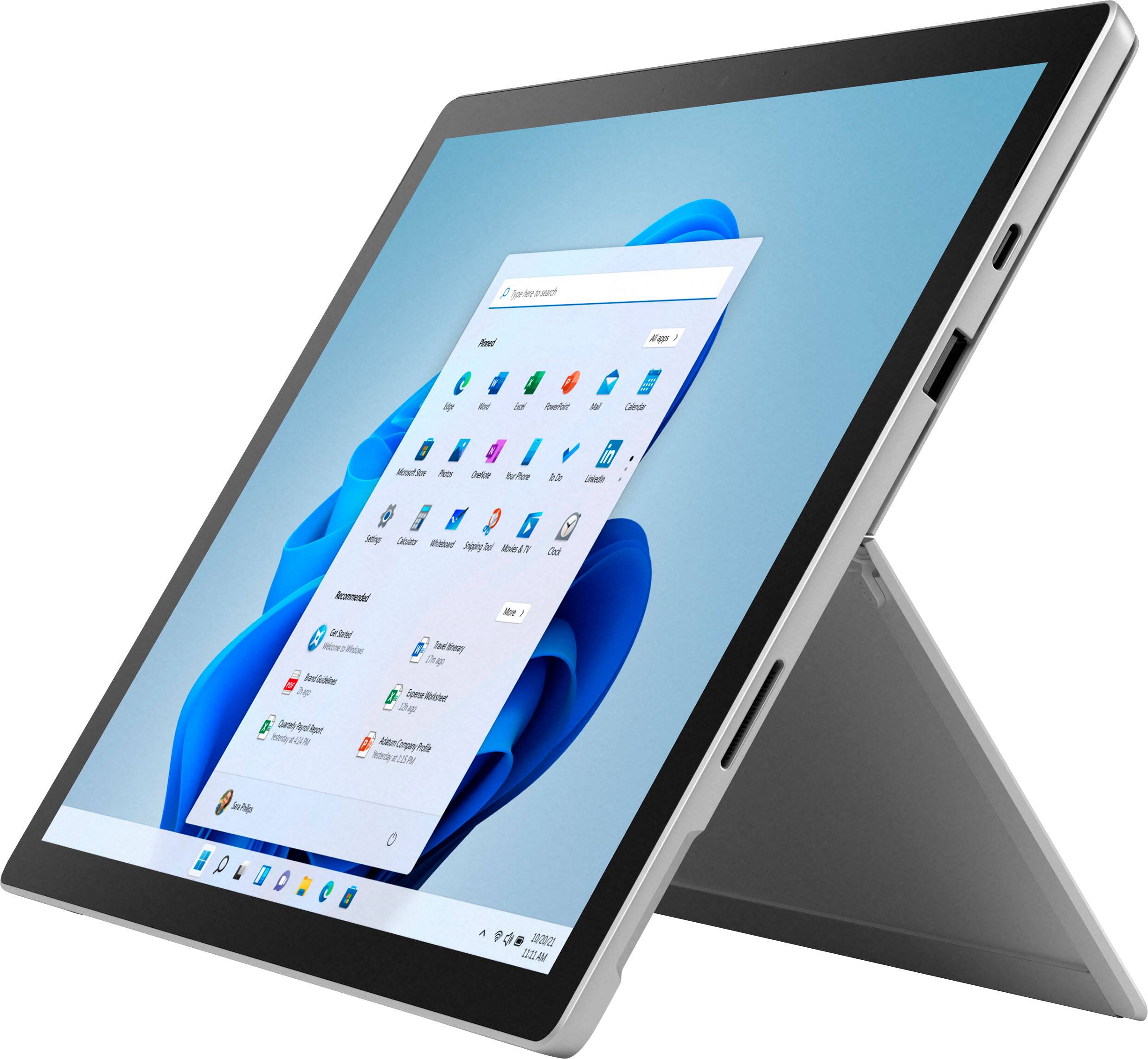 Alt View 16. Microsoft - Refurbished Surface Pro 7+ - 12.3” Touch Screen – Intel Core i5 – 8GB Memory – 128GB SSD with Black Cover (Latest Model) - Platinum.