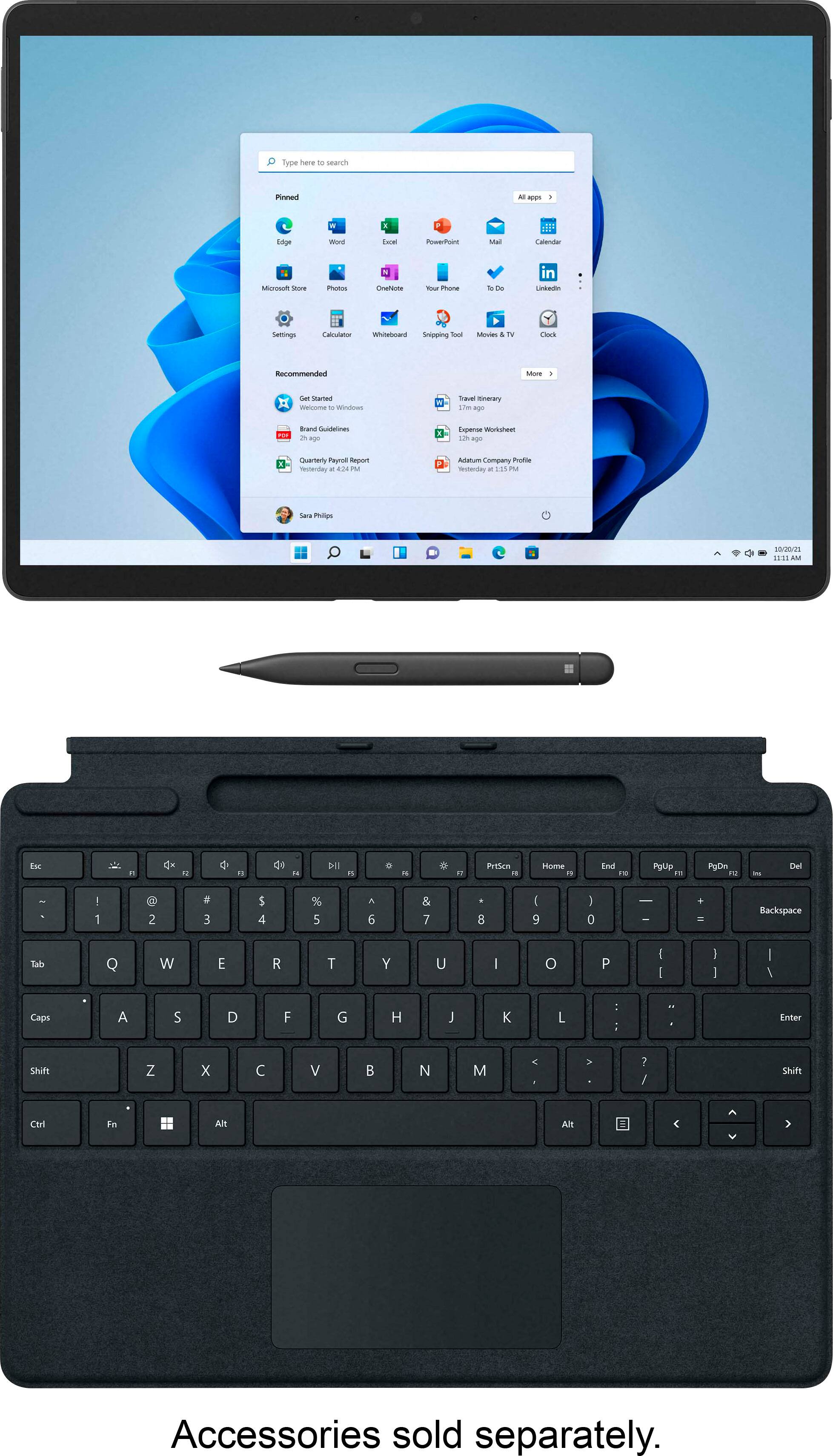 Alt View 14. Microsoft - Refurbished Surface Pro 8 – 13” Touch Screen – Intel Evo Platform Core i5 – 8GB Memory – 256GB SSD – Device Only - Graphite.