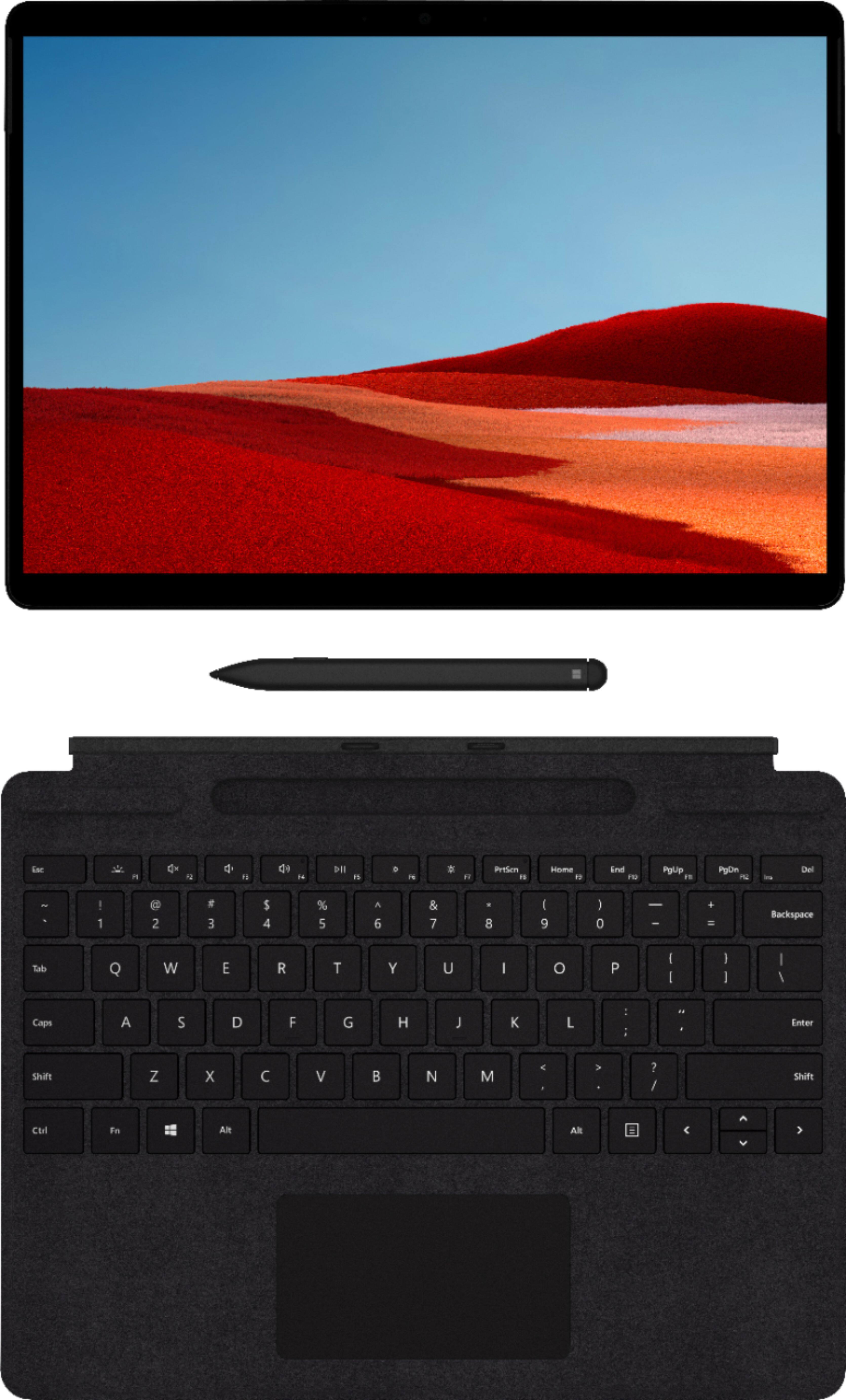 Alt View 16. Microsoft - Refurbished Surface Pro X - 13" Touch Screen - Microsoft SQ1 - 8GB Memory - 256GB SSD - WiFi+4G LTE - Keyboard+Slim Pen - Matte Black.