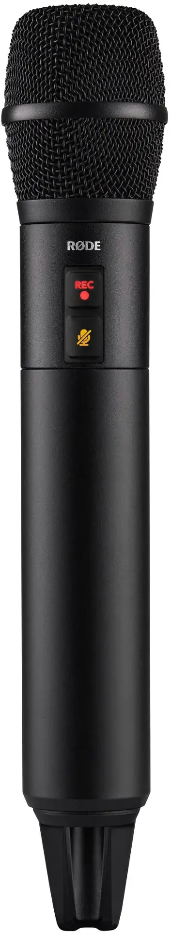 The image features a black microphone, possibly a Rode Rec 1, sitting on a white background. The microphone is positioned horizontally, with its top facing the viewer. The cleaned-up text "RODE REC 1" is displayed at the top of the image, emphasizing the brand and model of the microphone.