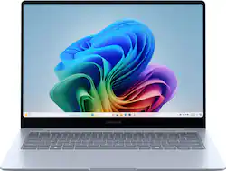 Samsung - Galaxy Book4 Edge - Copilot+ PC - 14" AMOLED Touch-Screen Laptop - Snapdragon X Elite 3.4Ghz- 16GB Memory- 512GB Storage - Sapphire Blue - Front_Zoom