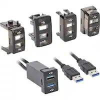Metra - Install Bay Dual 3' Female USB Type-A to Male USB Type-A Adapter - Black - Angle_Zoom