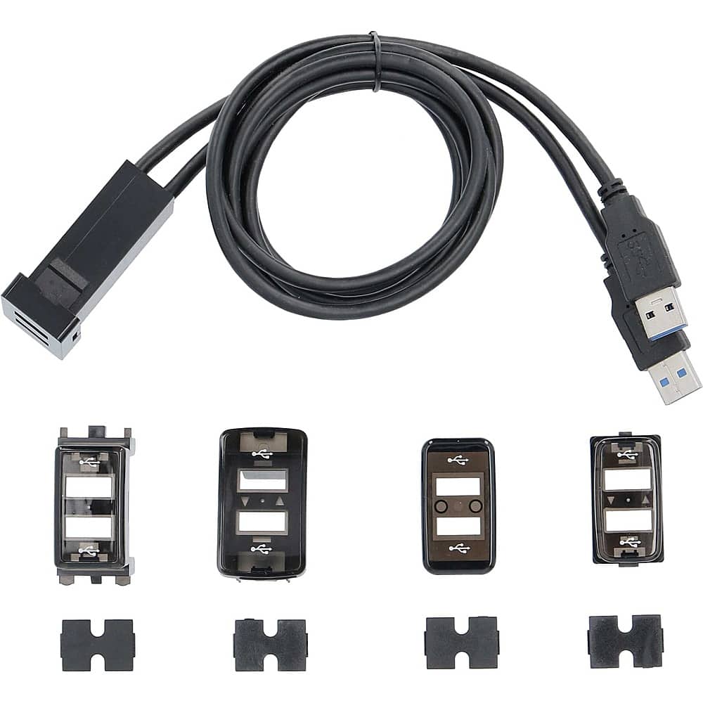 Alt View 12. Install Bay - Dual 3' Female USB Type-A to Male USB Type-A Adapter - Black.