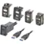 Left. Install Bay - Dual 3' Female USB Type-A to Male USB Type-A Adapter - Black.