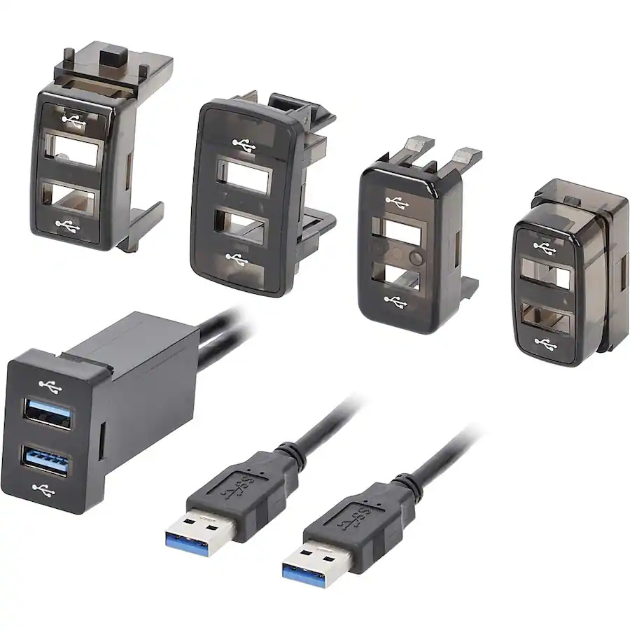 Usb Type A Stackable Metra Install Bay Dual 3' Female USB Type A to Male USB Type A Adapter ...