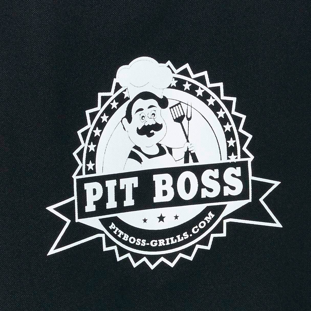 The largest text in the image reads "PIT BOSS." The website address is "pitbossgrills.com."
