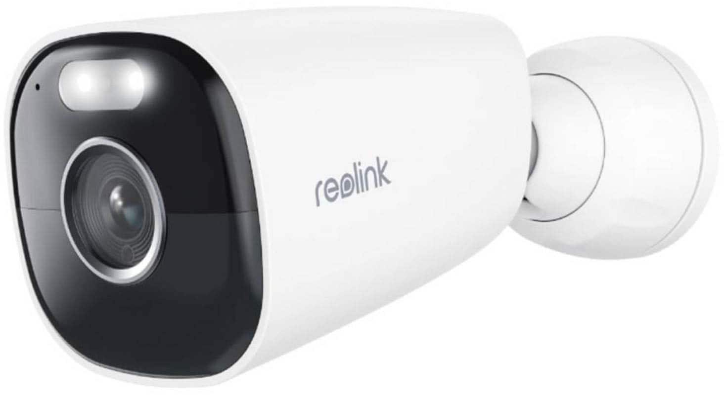 Front. Reolink - Argus Series B340 1 Outdoor Camera with Battery and Solar-powered 5MP 64GB - White.
