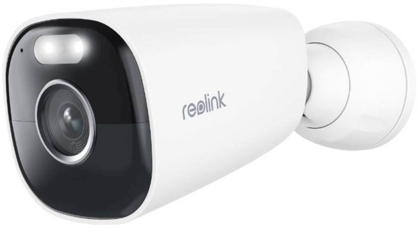 Front. Reolink - Argus Series B340 1 Outdoor Camera with Battery and Solar-powered 5MP 64GB - White.