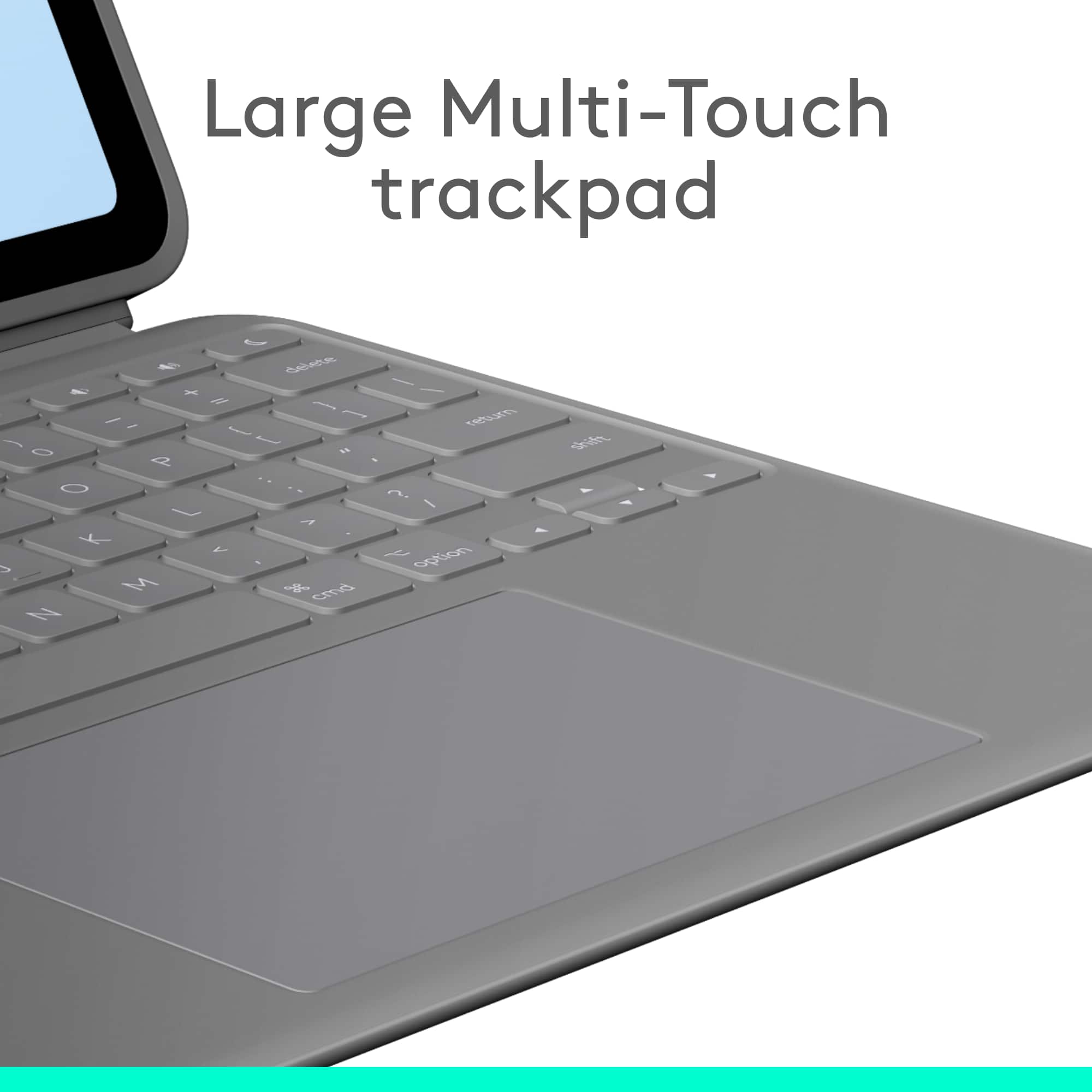 Large Multi-Touch trackpad - 4 C - 1 + 1 / - cecian / - -__t - 0 = A - .. O : - I A + V ~ > option E + ord N oridn