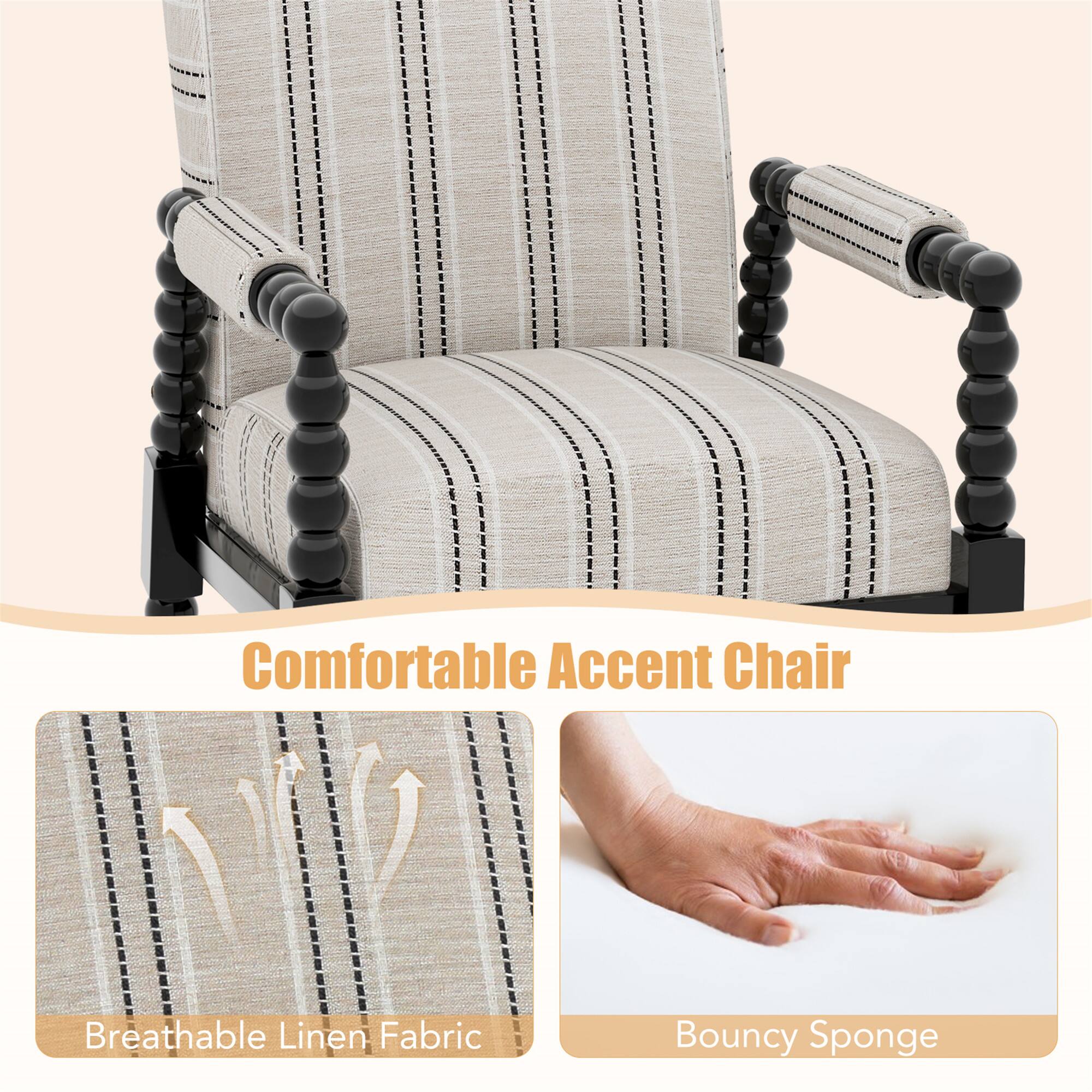 Comfortable Accent Chair

Breathable Linen Fabric

Bouncy Sponge