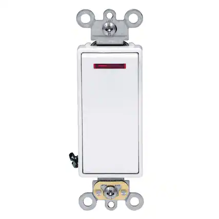 Front. Leviton - Leviton 20 amps Single Pole Rocker Illuminated Rocker Switch White 1 pk - White.