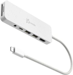 j5create - USB-C  Multi-Port Hub with Power Delivery - Eco White - Front_Zoom