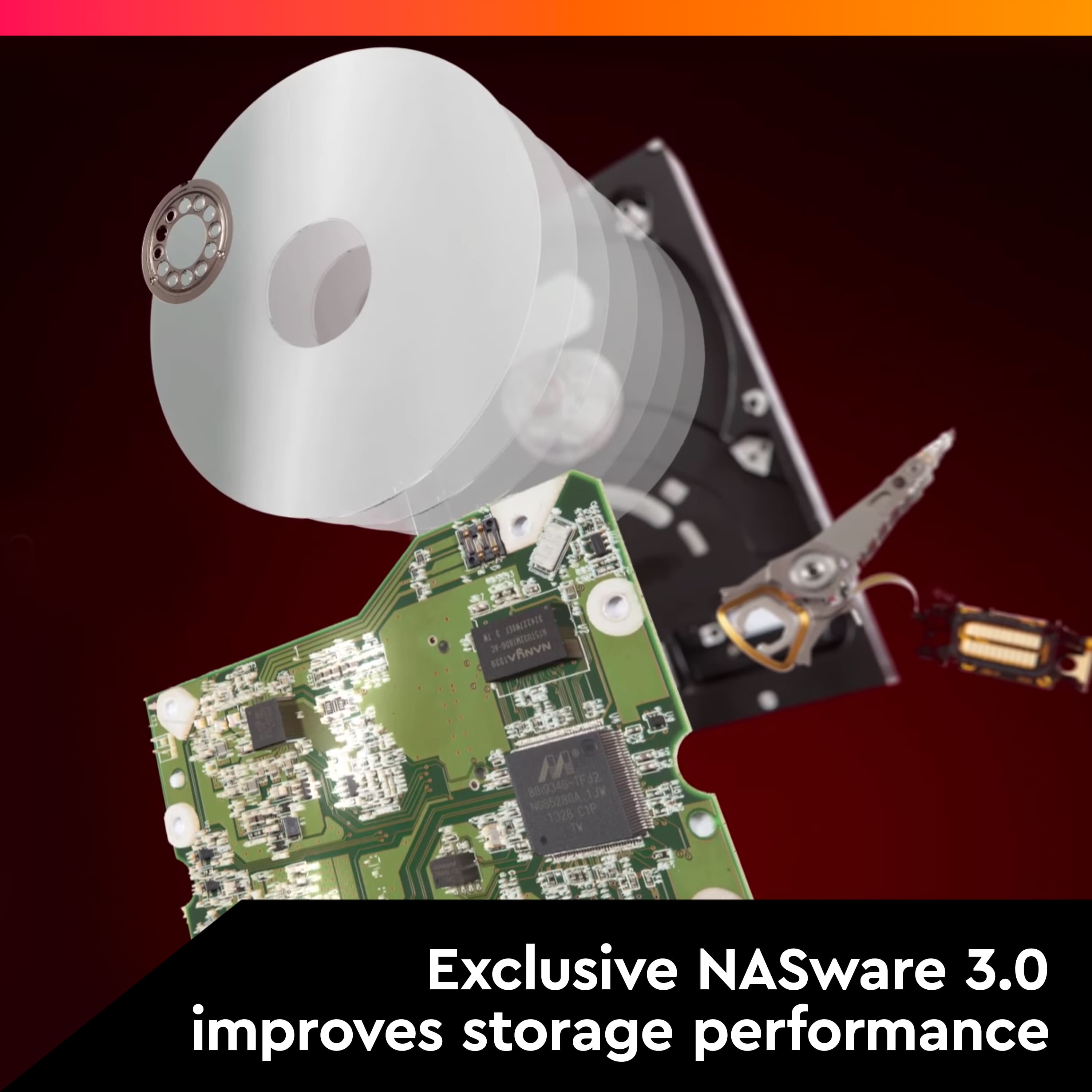 Exclusive NASware 3.0 improves storage performance.