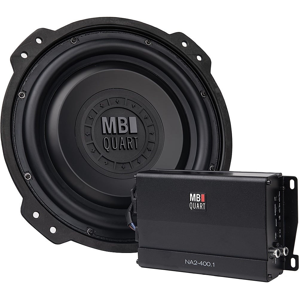 MB Quart - Jeep JL Wrangler Tuned 10" Single-Voice-Coil 2-Ohm Subwoofer with Integrated 400W Amp - Black - Front_Zoom