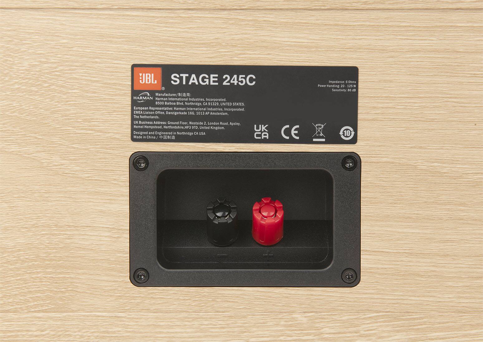 The text on the image reads: "UBL Stage 245C mamutastunes N a - HARMAN Sams tora ifettes inserporates anon Baboa E tnd Ca 91329 UNITED KINGDOM Sureanan Representative narann intentational industries mgatrd MEA LaSOc amas Sanngekade 100 1018 AP EnsemAN Tna estarianas UE Businaas AdSoNE GrtunE ee Westside 1 Lanau foed Apoins namal ponas nettonti. aiD VAi Agton UK Deugned an ngnesred . Northridge dA usa MAN a China +  X CA CE mardanoe ie Fose manding a - Sestany - - 10."