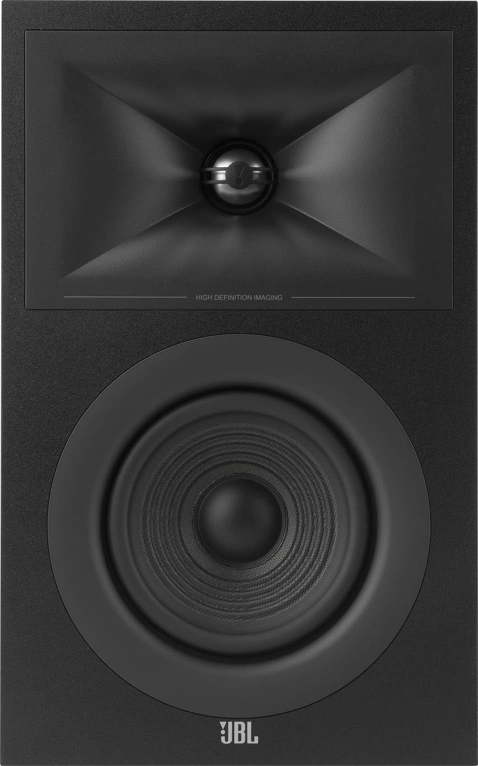 JBL is a company that manufactures audio equipment, including speakers and subwoofers. The image features a JBL speaker with a black front and a black subwoofer. The speaker is designed to provide high-quality sound and is likely used for various audio applications, such as home theaters, music systems, or computer setups.