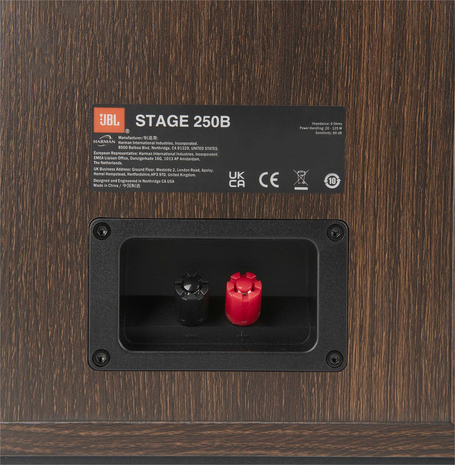 JBL Stage 250B Manufacturer: Harman International Industries Incorporated 8S00 Raboa Eed Northridge, CA 91328 UNITED STATES. Business Address: Ground Floor, Weutside 1, London Wand Apalay, Mempstead, Mertfon@shine.HP HP3 S1D United Kingdom. Designed and Engineered in Northridge, CA, USA. Made in China.