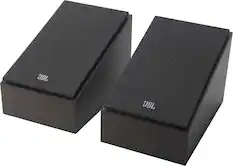 The text on the image reads "JBL," which is the brand name of the speakers.