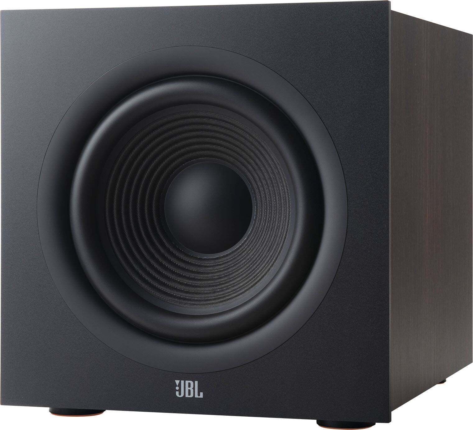 Angle. JBL - Stage 200P 10-Inch Powered Subwoofer - Espresso.