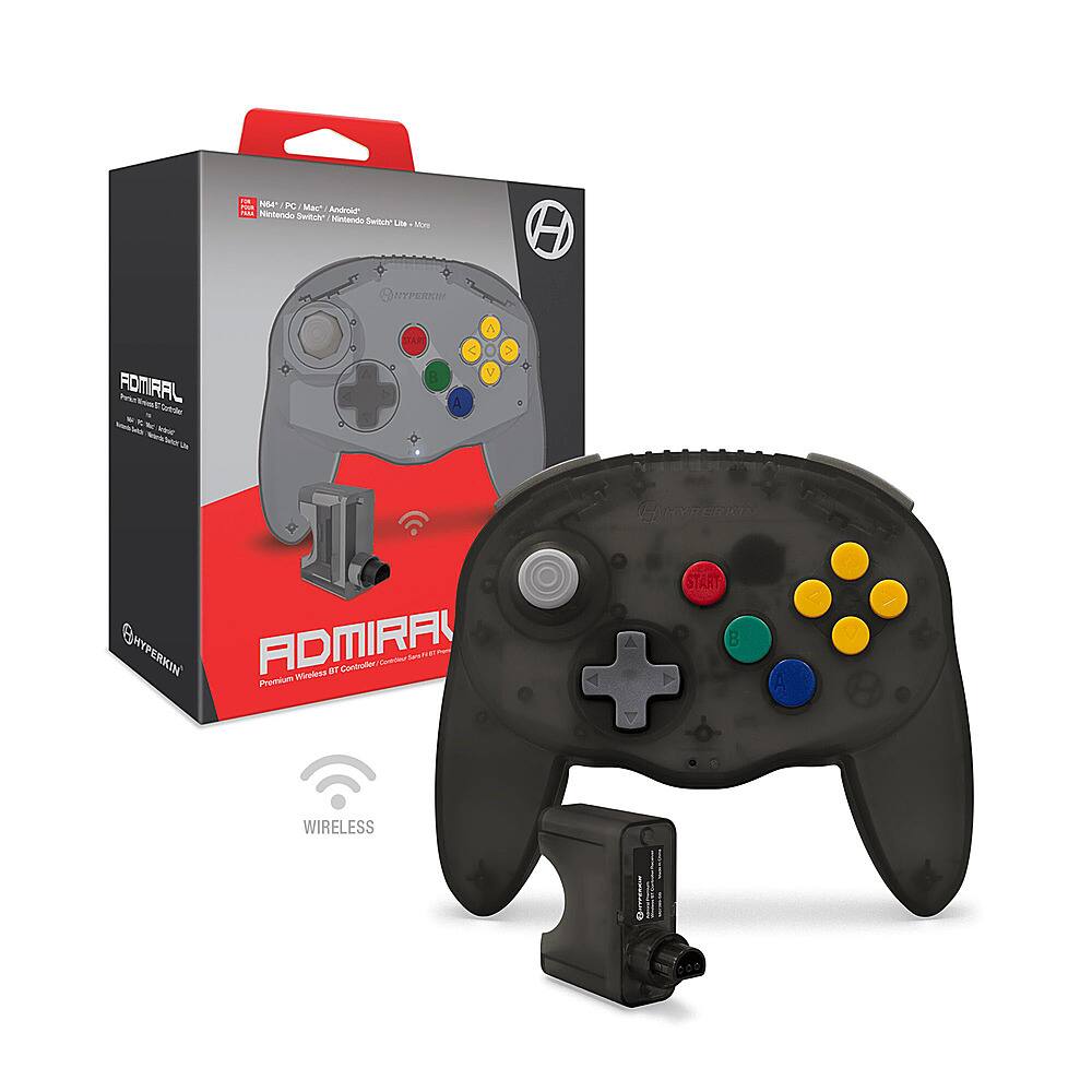Left. Hyperkin - Admiral - Bluetooth Controller for N64/Nintendo Switch/Nintendo Switch Lite/PC/Mac/Android - Space Black.
