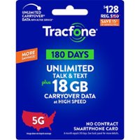 Tracfone - $128 Unlimited Talk & Text plus 18GB of Data 180-Day - Prepaid Plan [Digital] - Front_Zoom