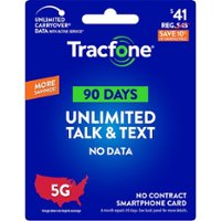 Tracfone - $41 Unlimited Talk & Text 90-Day - Prepaid Plan [Digital] - Front_Zoom