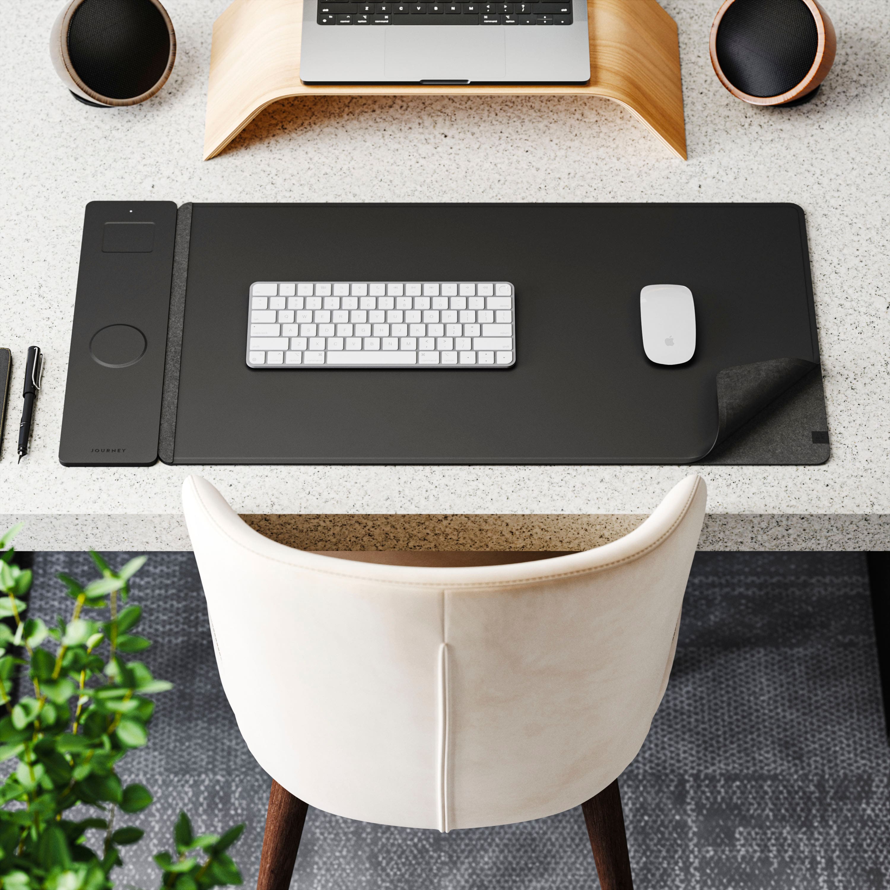 Alt View 12. JOURNEY - ALTI Wireless Charging Desk Mat - Black.