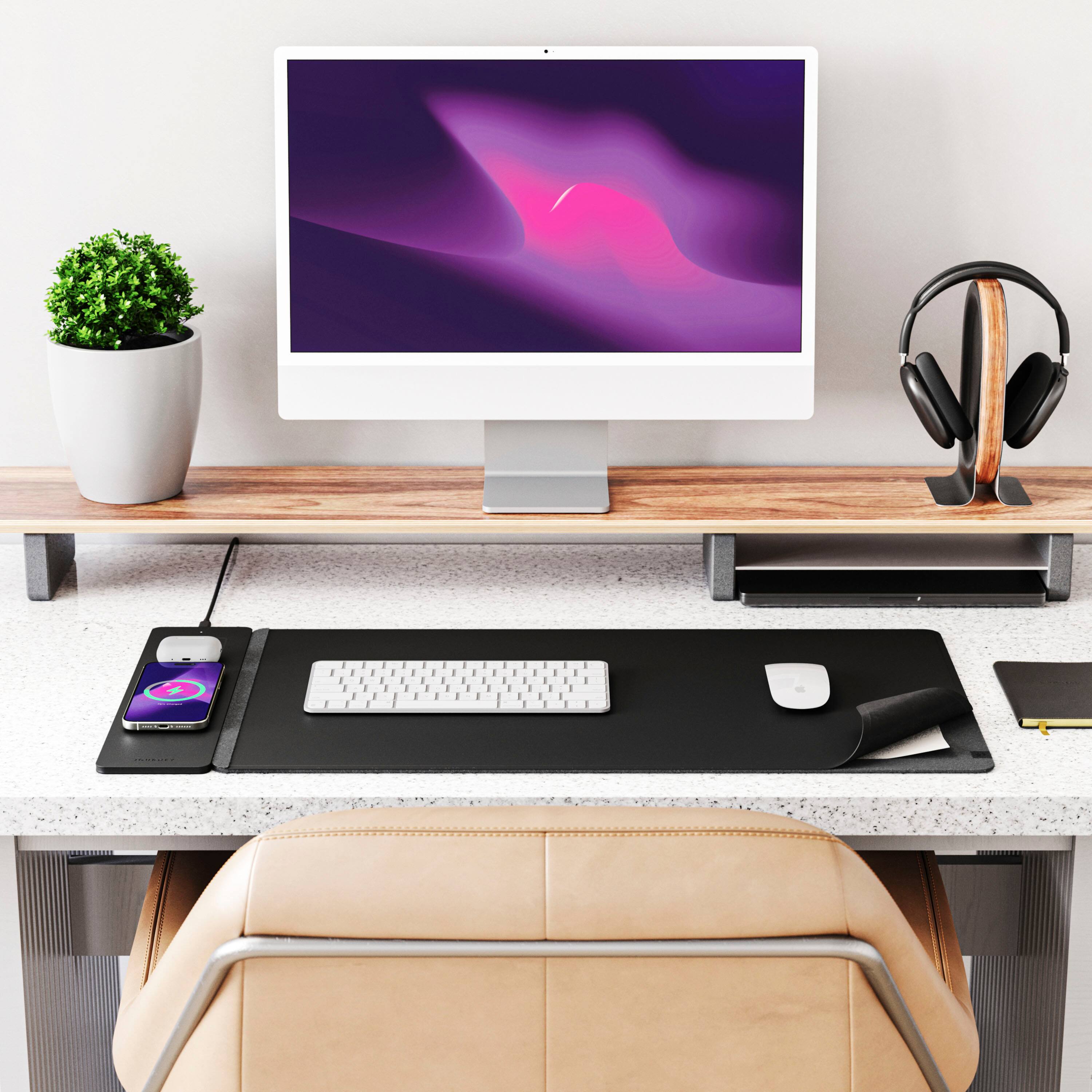 Alt View 14. JOURNEY - ALTI Wireless Charging Desk Mat - Black.