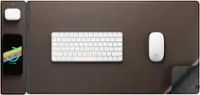 Front. JOURNEY - ALTI Wireless Charging Desk Mat - Dark Brown.