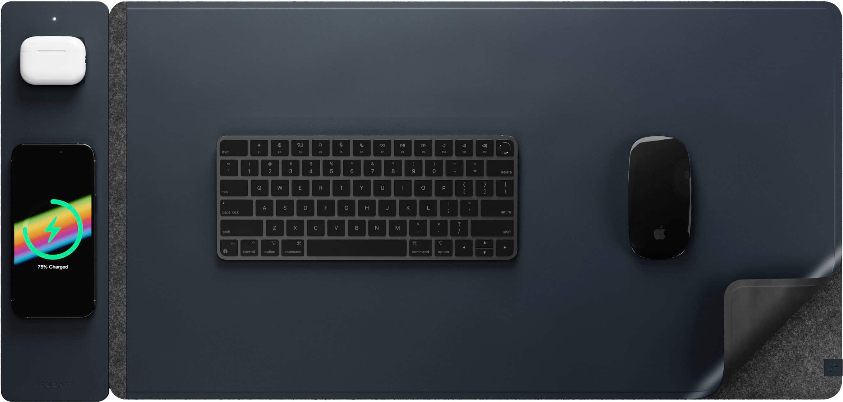 JOURNEY - ALTI Wireless Charging Desk Mat - Navy Blue - Front_Zoom