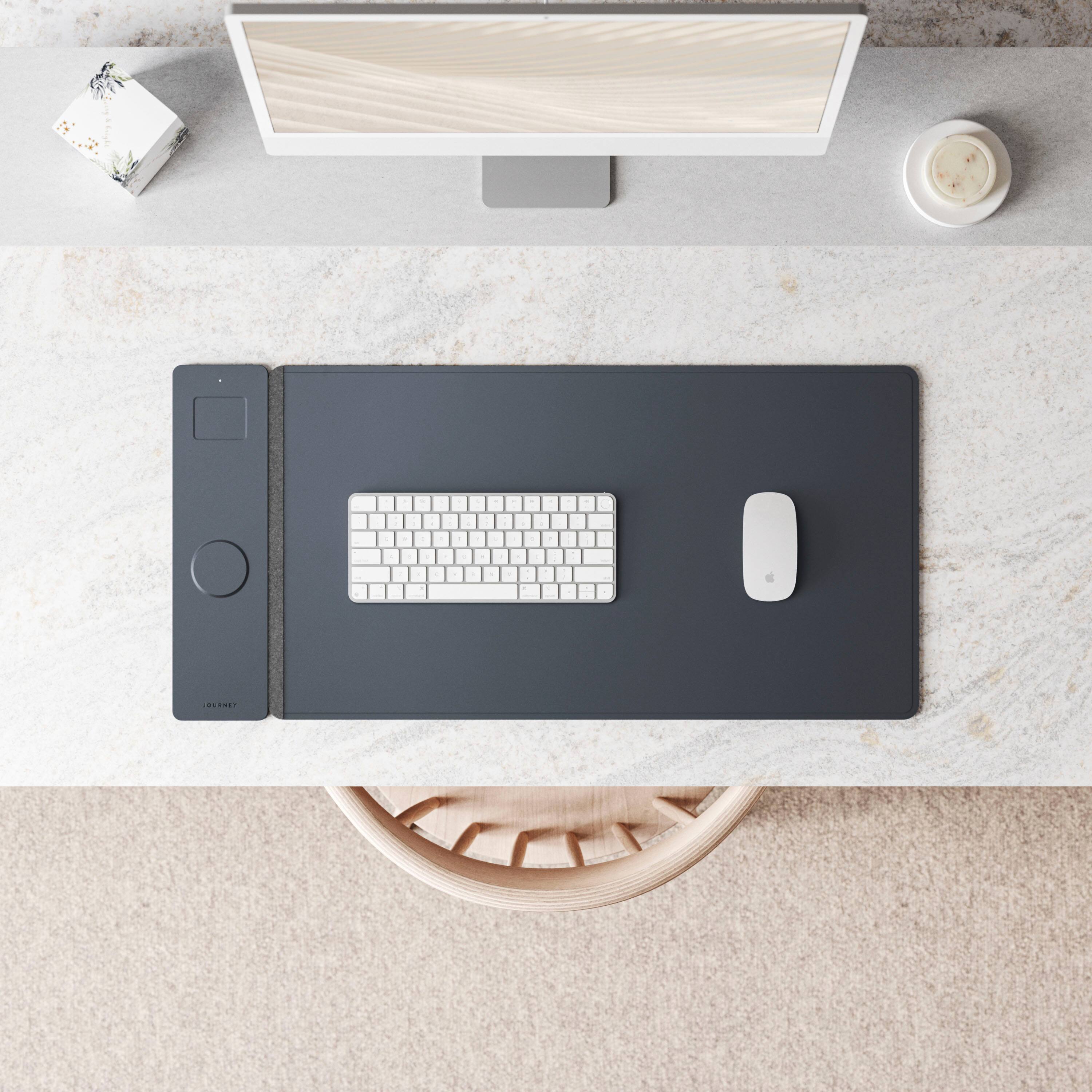 Alt View 11. JOURNEY - ALTI Wireless Charging Desk Mat - Navy Blue.