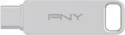 PNY - 64GB DUO LINK USB 3.2 Type-C Dual Flash Drive - Silver - Front_Zoom