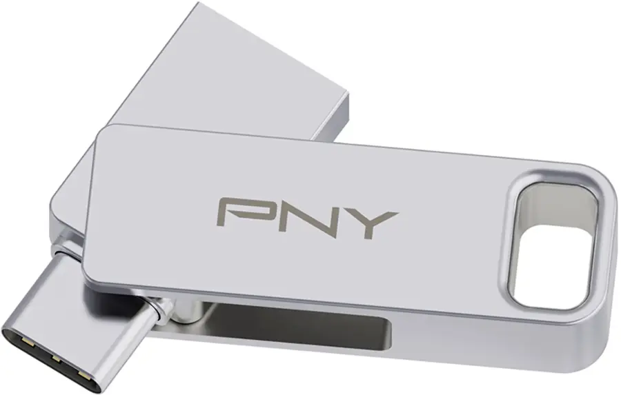 Alt View 16. PNY - 64GB DUO LINK USB 3.2 Type-C Dual Flash Drive - Silver.